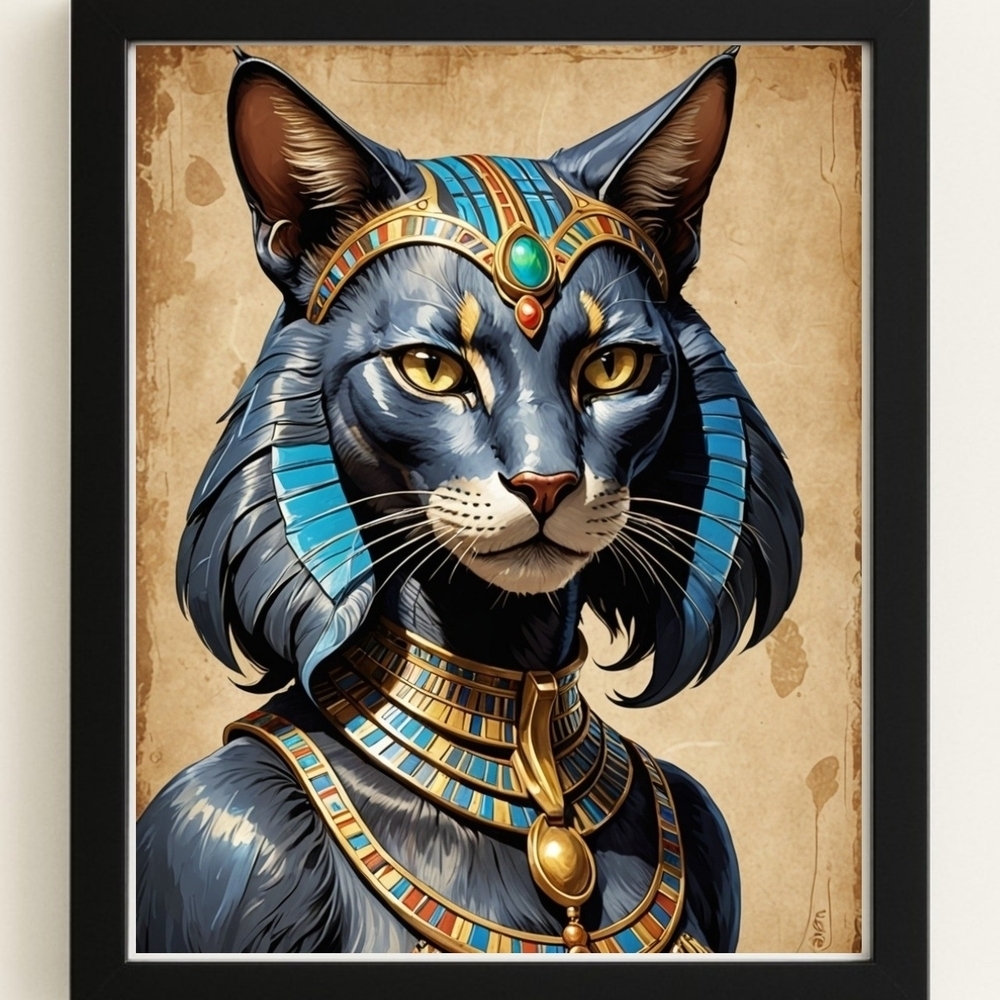 Ancient Egyptian Bastet Art Print in A Frame 8x10